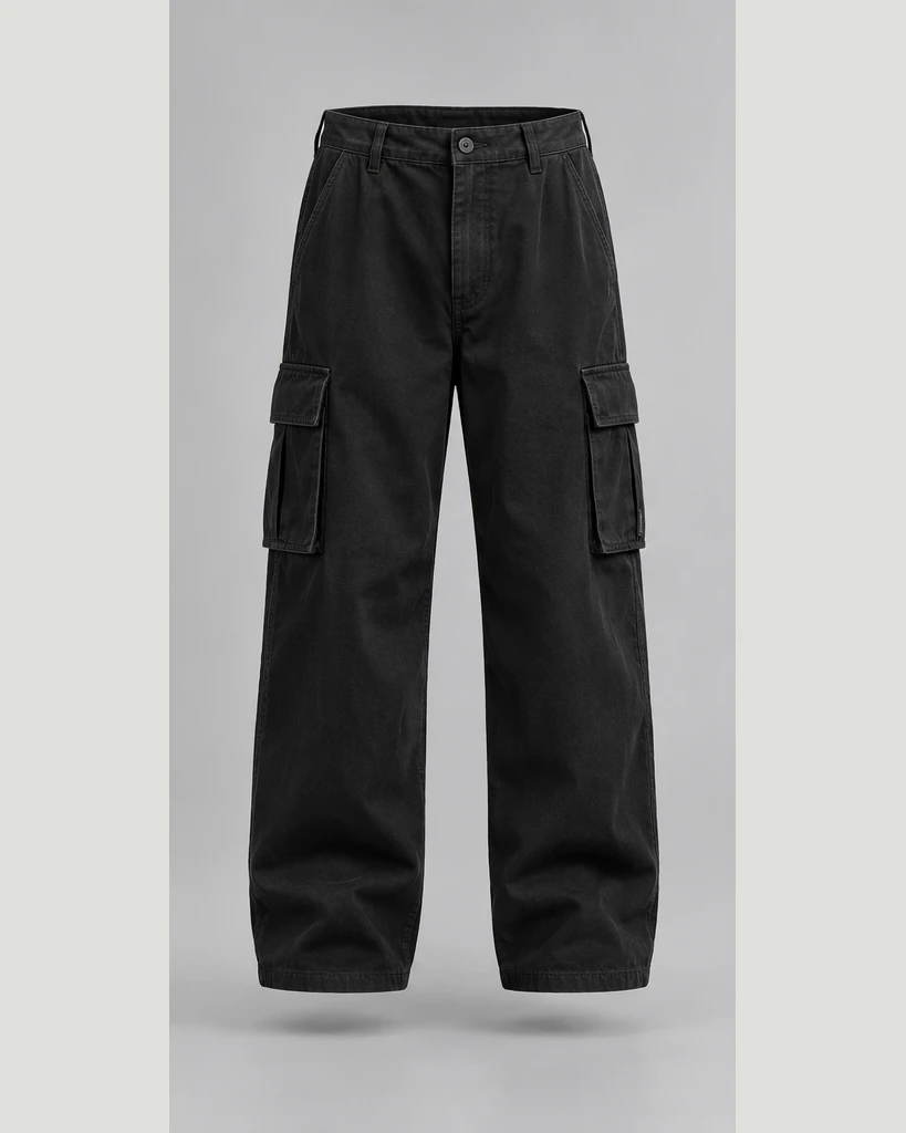 Blockline Cargo Pants — Black, front view